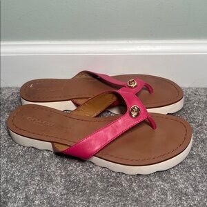Coach Flip Flop Sandals Pink Size 6